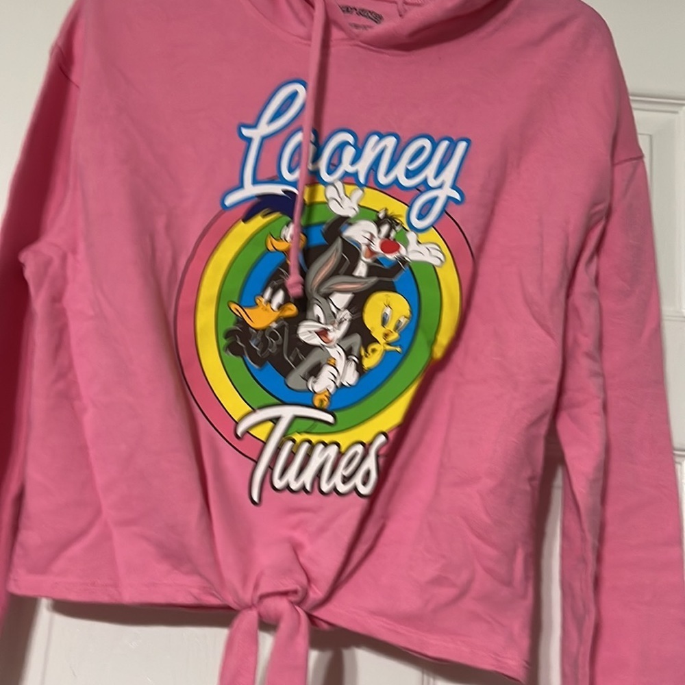 NWOT Looney Tunes crop hoodie M - Picture 2 of 5